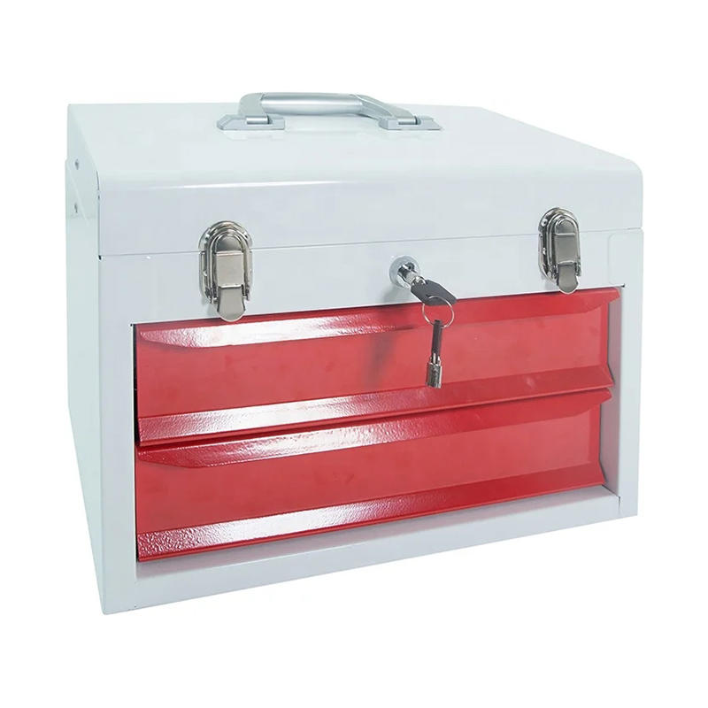 GL103 White And Red Iron Box Portable Tool Box With Drawers
