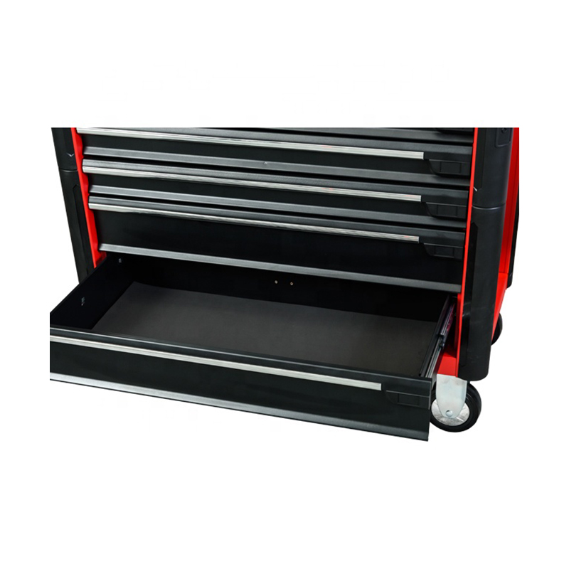 GL3407 Professional Metal Roller Cabinet Tool Trolley with Stainless Steel Working Top and Side Holes