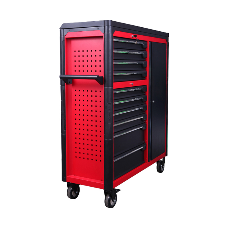 GL3410XXL 10 Drawers Roller Cabinet With 1 Door Tool Storage Cabinet Side Hole For Hanging Hooks 