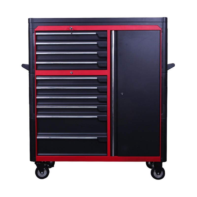 GL3410XXL 10 Drawers Roller Cabinet With 1 Door Tool Storage Cabinet Side Hole For Hanging Hooks 