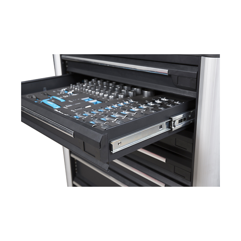 GL3407 Professional Metal Roller Cabinet Tool Trolley with Stainless Steel Working Top and Side Holes