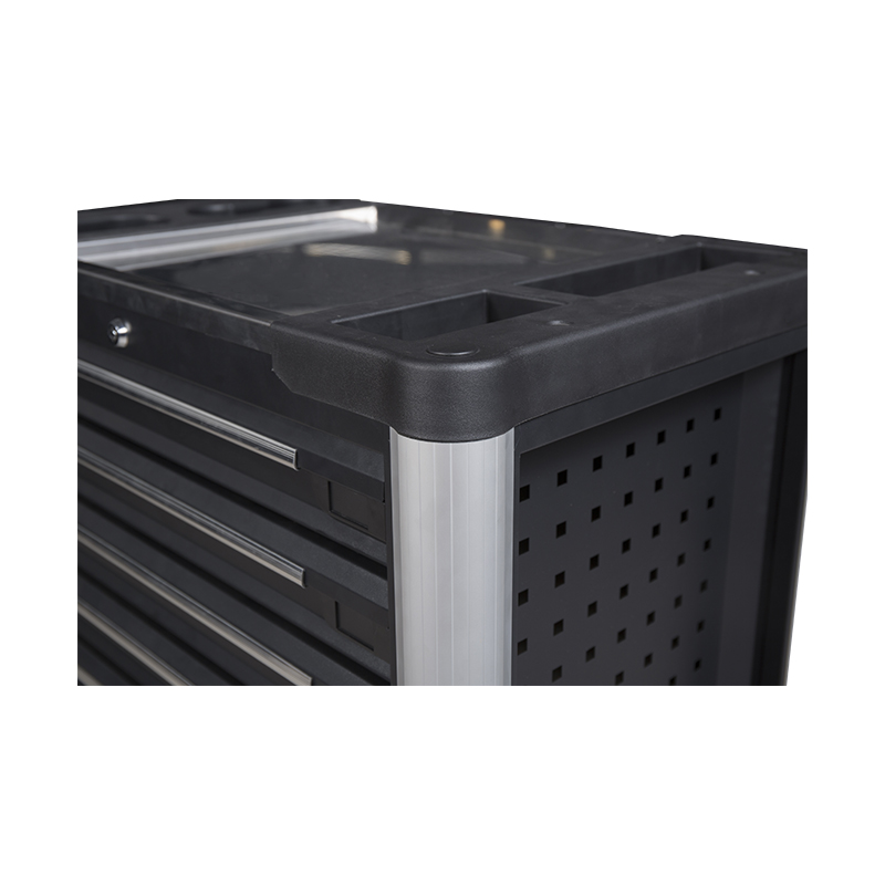 GL3407 Professional Metal Roller Cabinet Tool Trolley with Stainless Steel Working Top and Side Holes